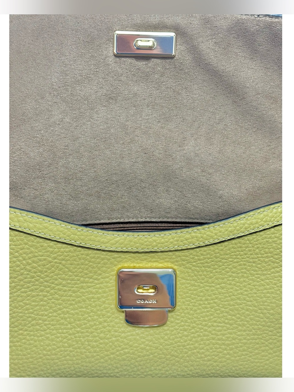 COACH Etta Small Flap Shoulder Bag, SOFT YELLOW - Picture 6 of 10